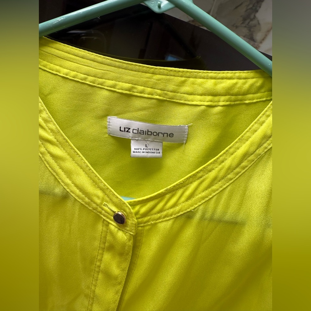 Liz Claiborne Neon Yellow Top